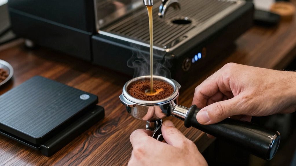 adjust grind and tamp