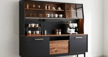 affordable coffee station cabinets