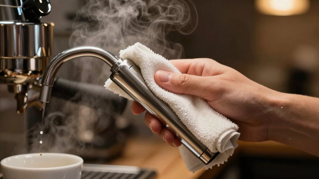 clean hygienic coffee steam