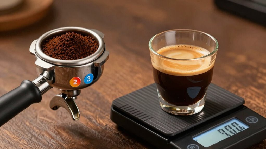 espresso ratio grind timing