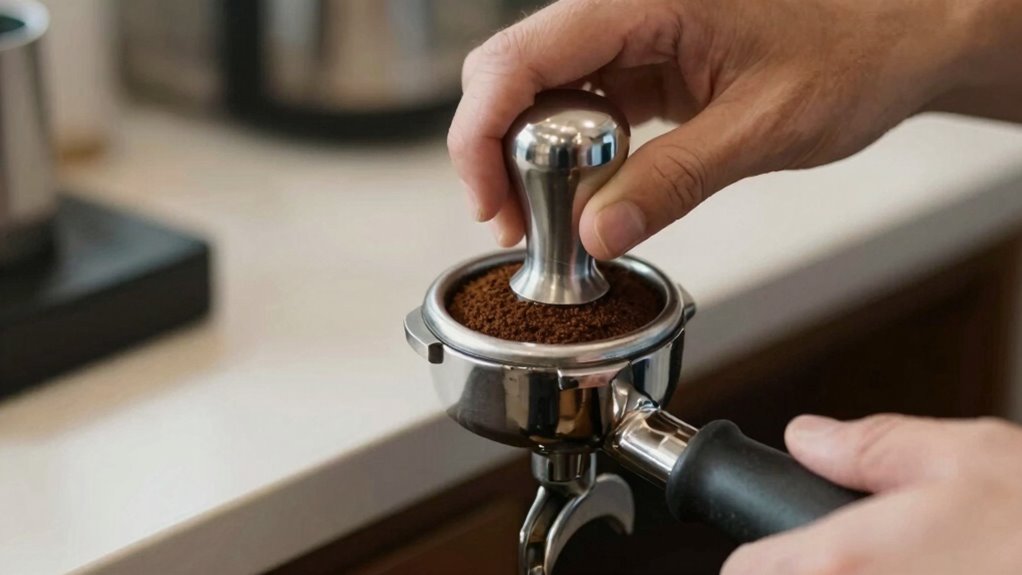 evenly distribute and tamp