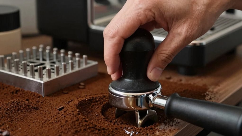 evenly distribute tamp firmly