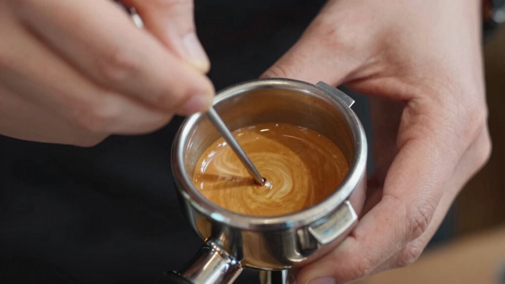 evenly split espresso carefully