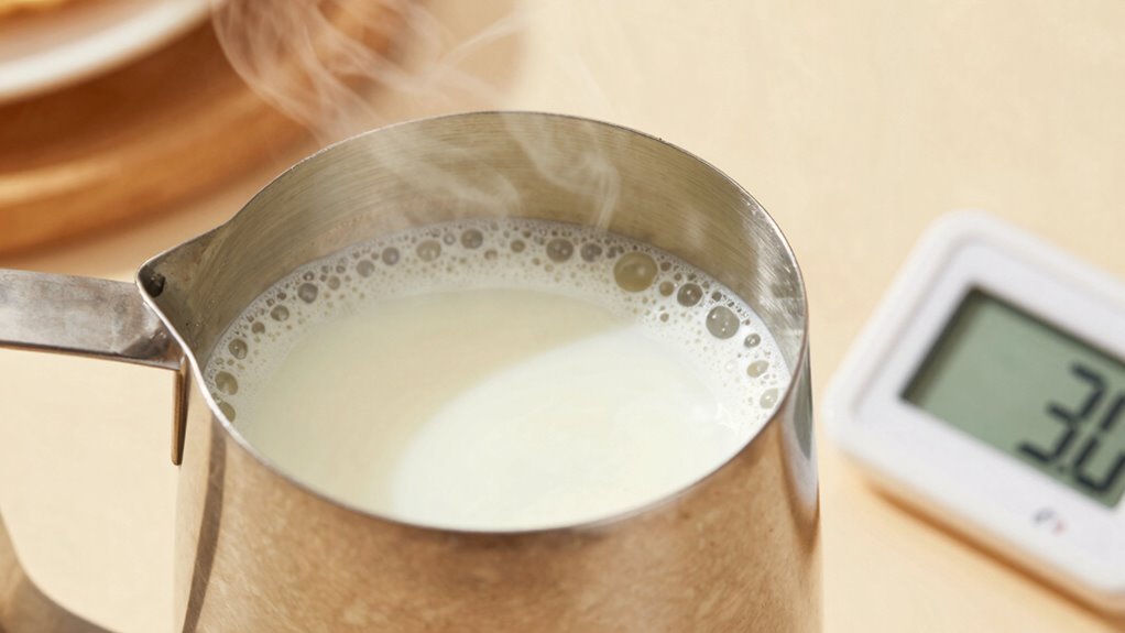 ideal milk frothing temperature