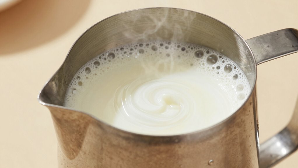 ideal milk frothing temperature