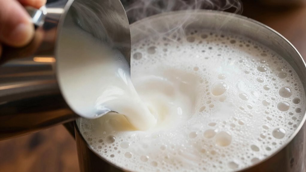 milk steaming process stages