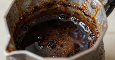 old coffee residue rancidity