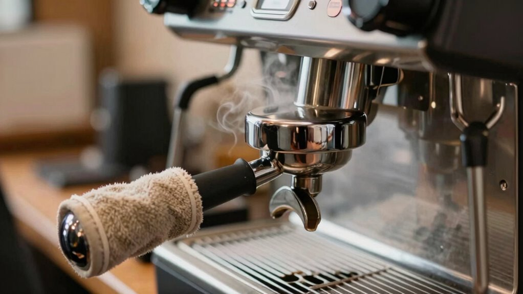 proper portafilter warming techniques