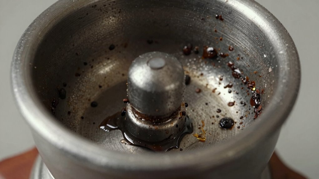 residue and oil accumulation