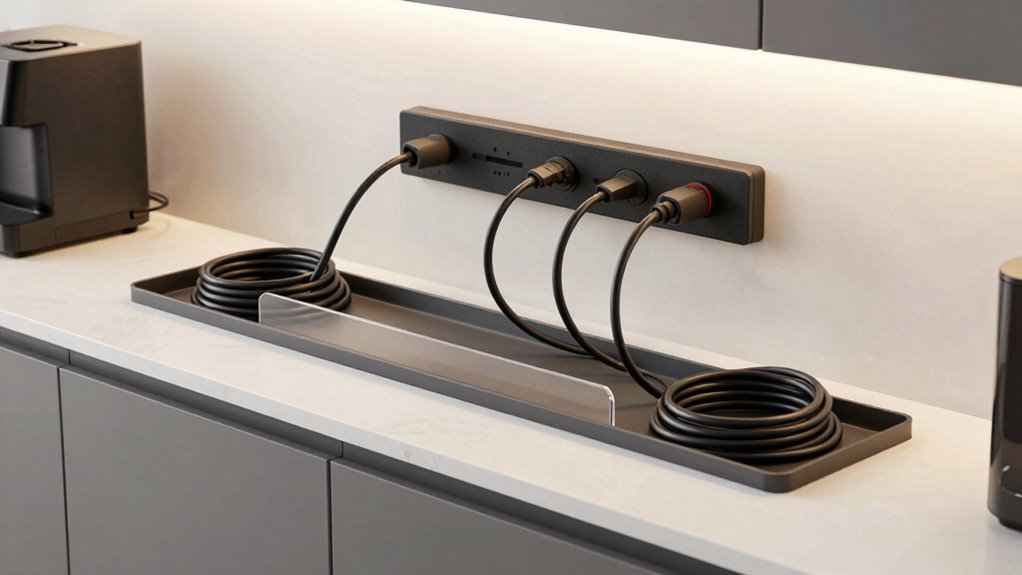 separate water and power cables