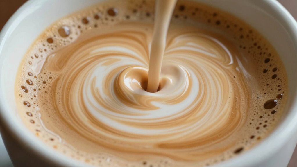 steady smooth milk pouring