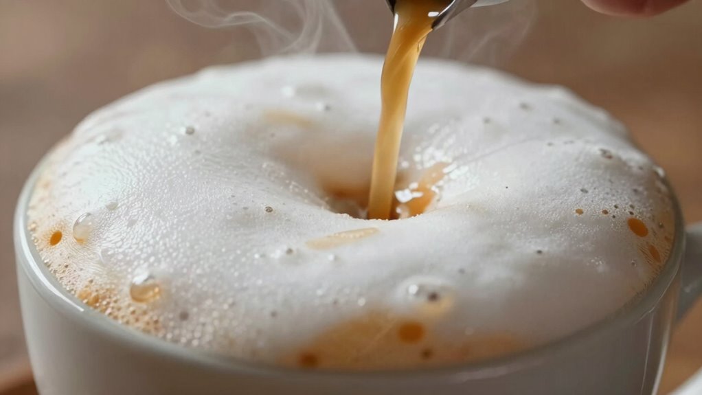 natural foam pours smoothly