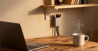 organized coffee corner setup