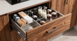 organized coffee station drawer