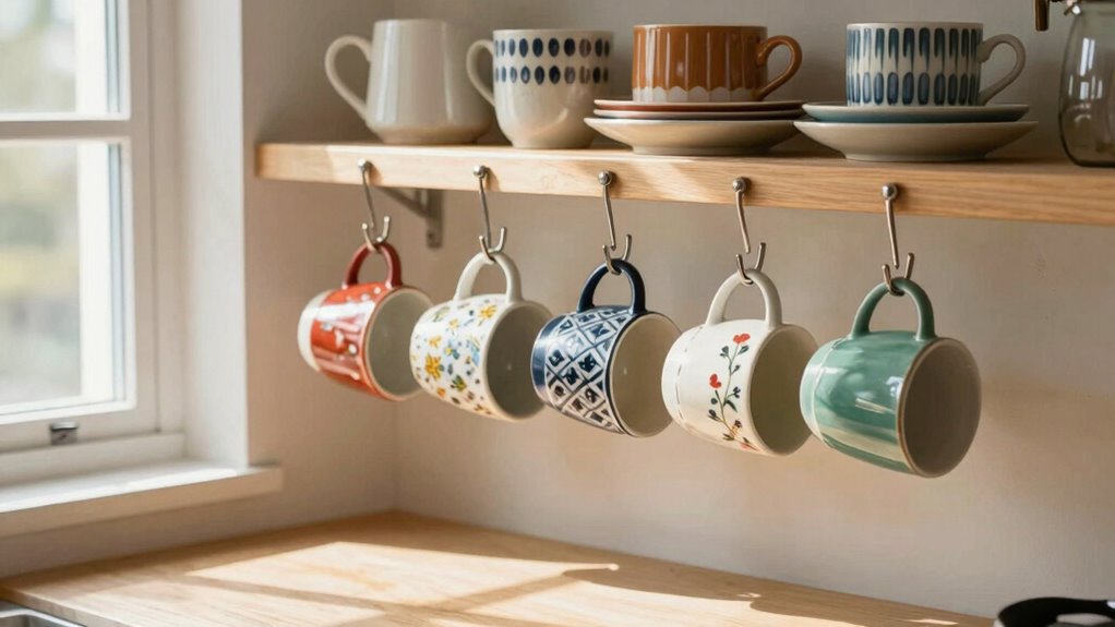 organized mugs enhance kitchen efficiency