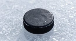 puck jammed in ice