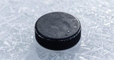 puck jammed in ice