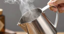 steaming easier with pitcher angle