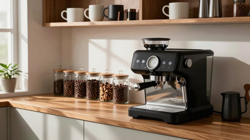 stylish organized coffee setup