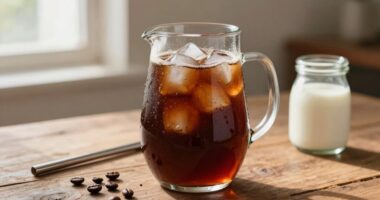 summer iced coffee setup