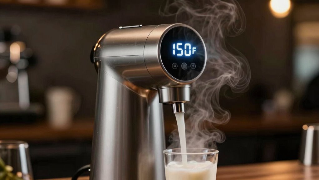 temperature controlled milk frothing