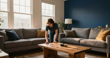 A Dark And Dated Living Room Gets A Dramatic Designer Makeover