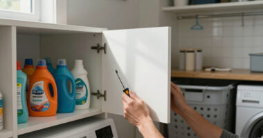 A Laundry Room Was An Eyesore Until IKEA Cabinets Gave It An Organized Redo