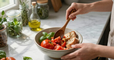Gazpacho Mediterraneo Al Basilico E Pane Raffermo