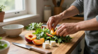 Insalata Di Valeriana E Pesche Con Casera