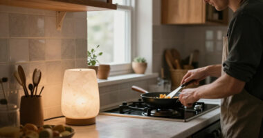 Walmart's New $25 Travertine-Look Lamp Looks Shockingly High-End
