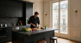 This Haussmannian Apartment Hadn’t Been Renovated Since The 1970S — Now Its Black Kitchen Gives The Small Space A New Identity
